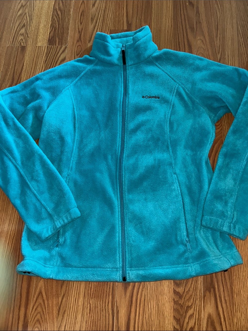 Columbia Teal Full-Zip Teddy Fleece Jacket